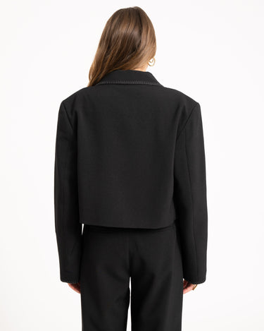 TILTIL Stitch Cropped Jacket Black - Things I Like Things I Love