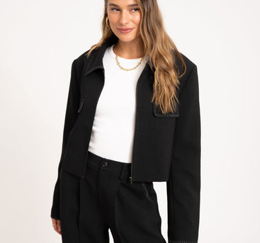 TILTIL Stitch Cropped Jacket Black - Things I Like Things I Love