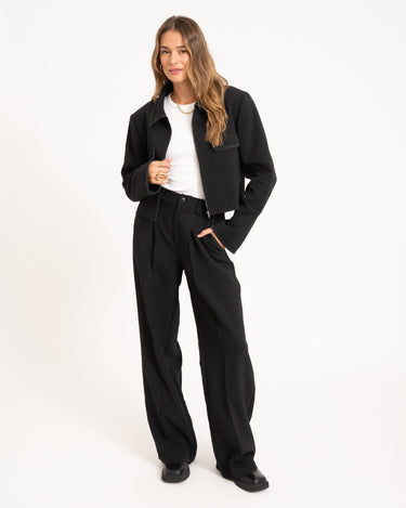 TILTIL Stitch Cropped Jacket Black - Things I Like Things I Love