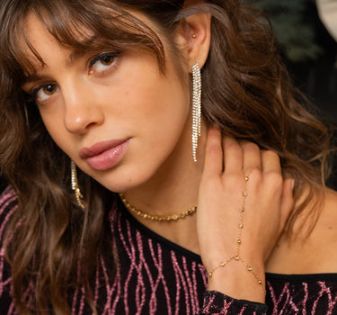 TILTIL Strass Disco Lines Earrings Gold - Things I Like Things I Love