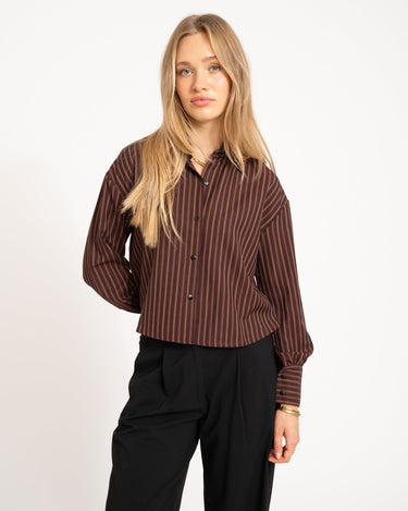 TILTIL Striped Anna Blouse Bordeaux - Things I Like Things I Love