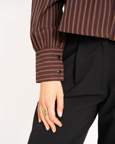 TILTIL Striped Anna Blouse Bordeaux - Things I Like Things I Love