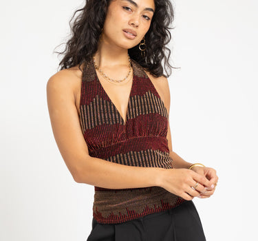 TILTIL Striped Dina Top Bordeaux - Things I Like Things I Love