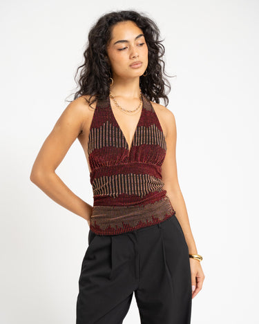TILTIL Striped Dina Top Bordeaux - Things I Like Things I Love