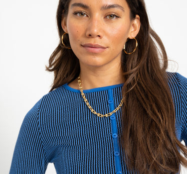 TILTIL Striped Fonna Button Longsleeve Donkerblauw - Things I Like Things I Love