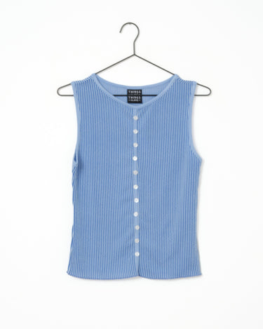 TILTIL Striped Fonna Button Top Blue - Things I Like Things I Love