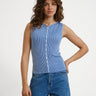TILTIL Striped Fonna Button Top Blue - Things I Like Things I Love