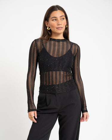 TILTIL Striped Glitter Mesh Black - Things I Like Things I Love