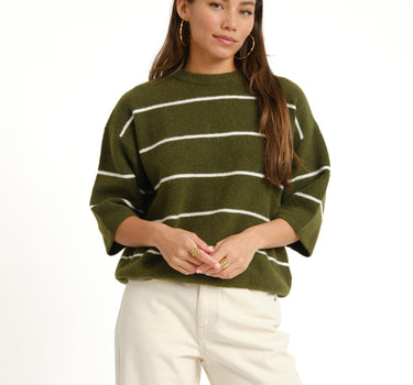 TILTIL Striped Lena Shortsleeve Pullover Groen - Things I Like Things I Love