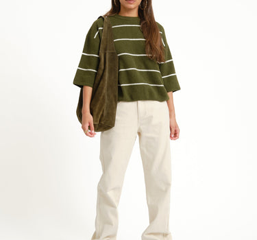 TILTIL Striped Lena Shortsleeve Pullover Groen - Things I Like Things I Love