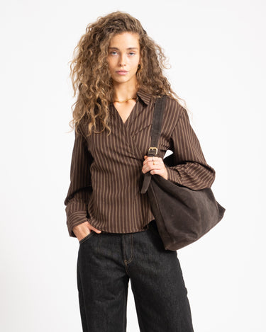 TILTIL Striped Liana Blouse Bruin - Things I Like Things I Love