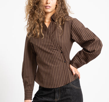 TILTIL Striped Liana Blouse Bruin - Things I Like Things I Love