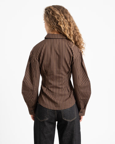 TILTIL Striped Liana Blouse Bruin - Things I Like Things I Love