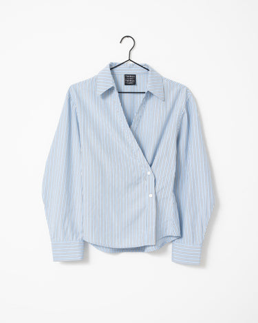 TILTIL Striped Liana Blouse Light Blue - Things I Like Things I Love