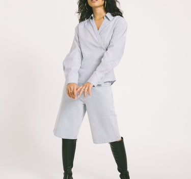 TILTIL Striped Liana Blouse Light Blue - Things I Like Things I Love