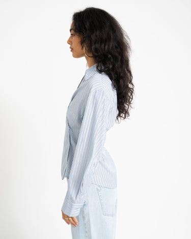 TILTIL Striped Liana Blouse Light Blue - Things I Like Things I Love