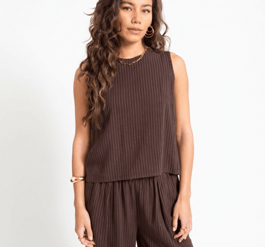 TILTIL Striped Lizzy Top Brown - Things I Like Things I Love