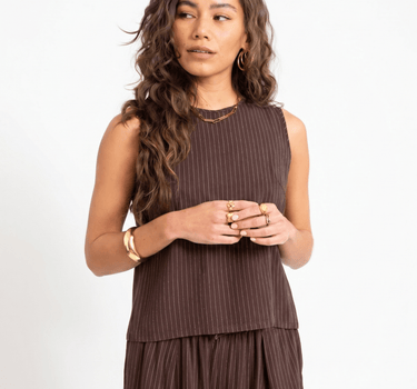 TILTIL Striped Lizzy Top Brown - Things I Like Things I Love