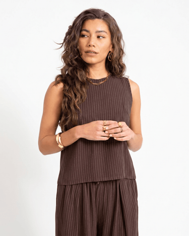 TILTIL Striped Lizzy Top Brown - Things I Like Things I Love