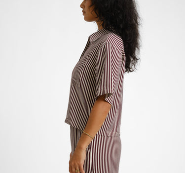 TILTIL Striped Loui Shirt Bordeaux - Things I Like Things I Love