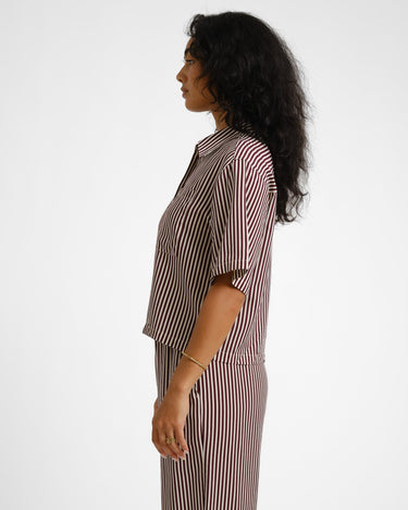 TILTIL Striped Loui Shirt Bordeaux - Things I Like Things I Love