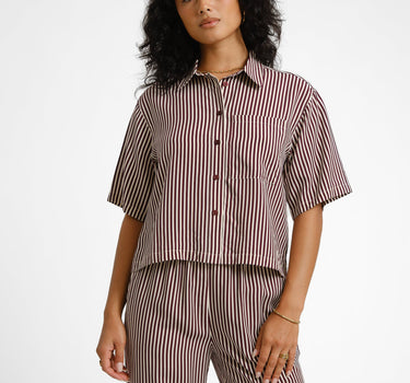 TILTIL Striped Loui Shirt Bordeaux - Things I Like Things I Love