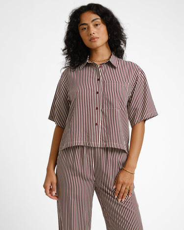 TILTIL Striped Loui Shirt Bordeaux - Things I Like Things I Love