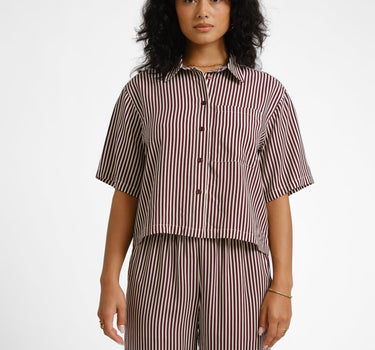TILTIL Striped Loui Shirt Bordeaux - Things I Like Things I Love