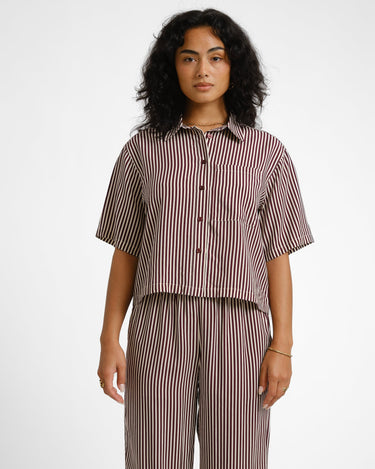 TILTIL Striped Loui Shirt Bordeaux - Things I Like Things I Love
