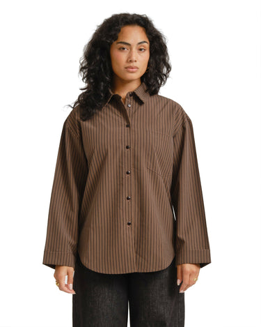TILTIL Striped Quinty Blouse Brown - Things I Like Things I Love
