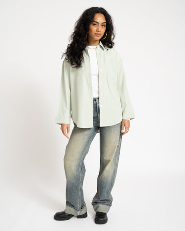 TILTIL Striped Quinty Blouse Light Green - Things I Like Things I Love