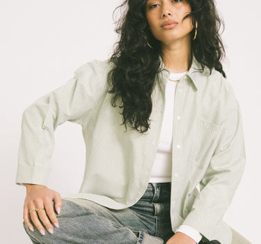 TILTIL Striped Quinty Blouse Light Green - Things I Like Things I Love