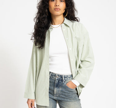 TILTIL Striped Quinty Blouse Light Green - Things I Like Things I Love