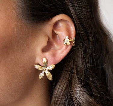 TILTIL Stud Big Flower Gold - Things I Like Things I Love