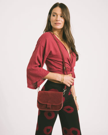 TILTIL Sunny Linen Top Burgundy One Size - Things I Like Things I Love