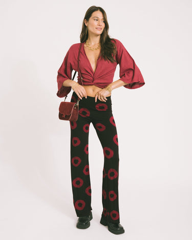 TILTIL Sunny Linen Top Burgundy One Size - Things I Like Things I Love