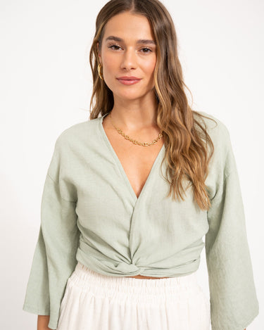 TILTIL Sunny Linen Top Salvia One Size - Things I Like Things I Love