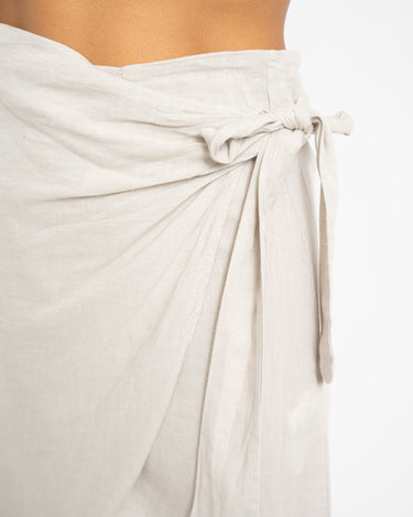 TILTIL Sunny Linen Wrap Skirt Beige - Things I Like Things I Love