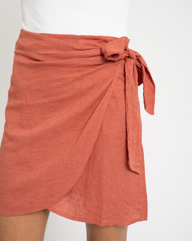 TILTIL Sunny Linen Wrap Skirt Pomegranate - Things I Like Things I Love