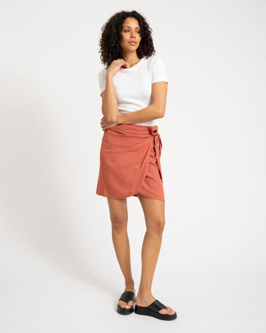 TILTIL Sunny Linen Wrap Skirt Pomegranate - Things I Like Things I Love