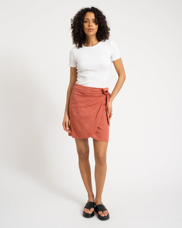 TILTIL Sunny Linen Wrap Skirt Pomegranate - Things I Like Things I Love
