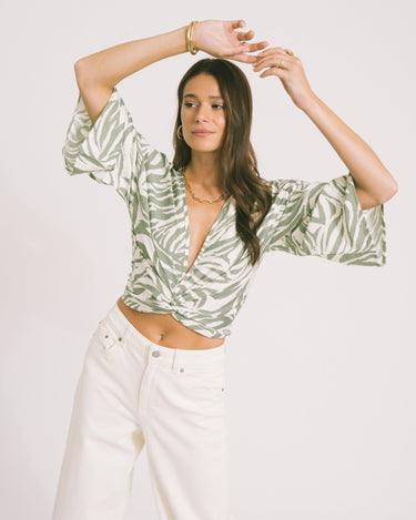 TILTIL Sunny Top Green White Zebra Print - Things I Like Things I Love