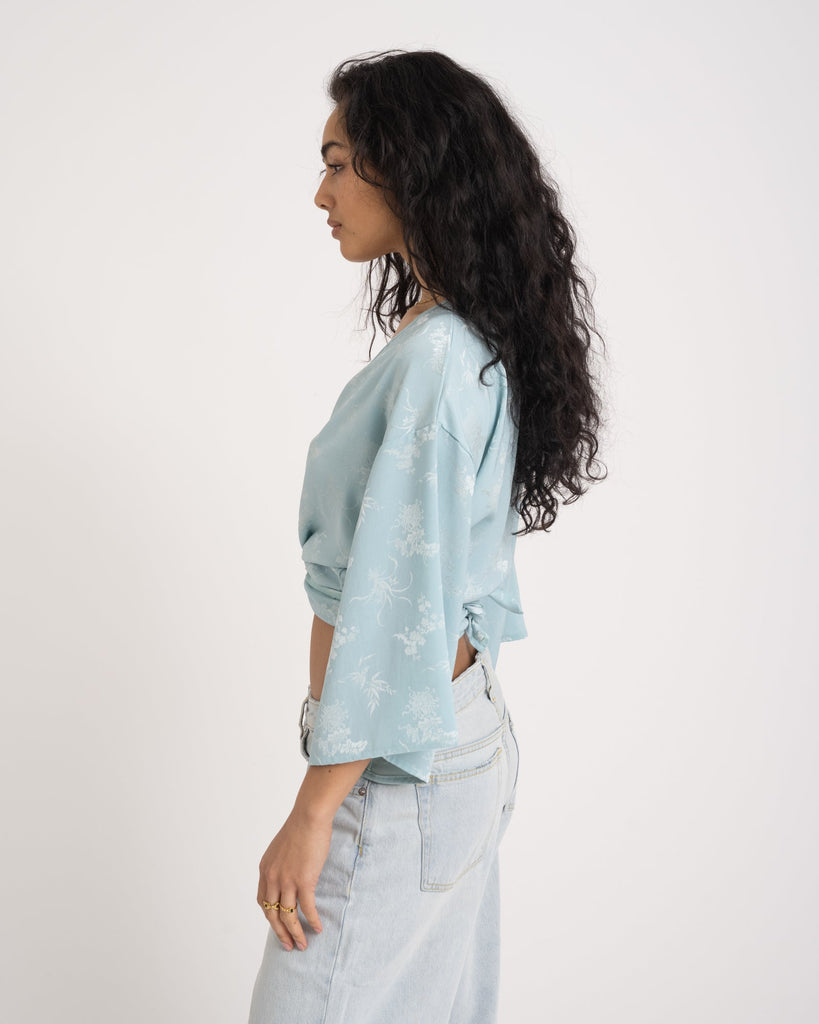 TILTIL Sunny Top Powder Blue Satin One Size - Things I Like Things I Love