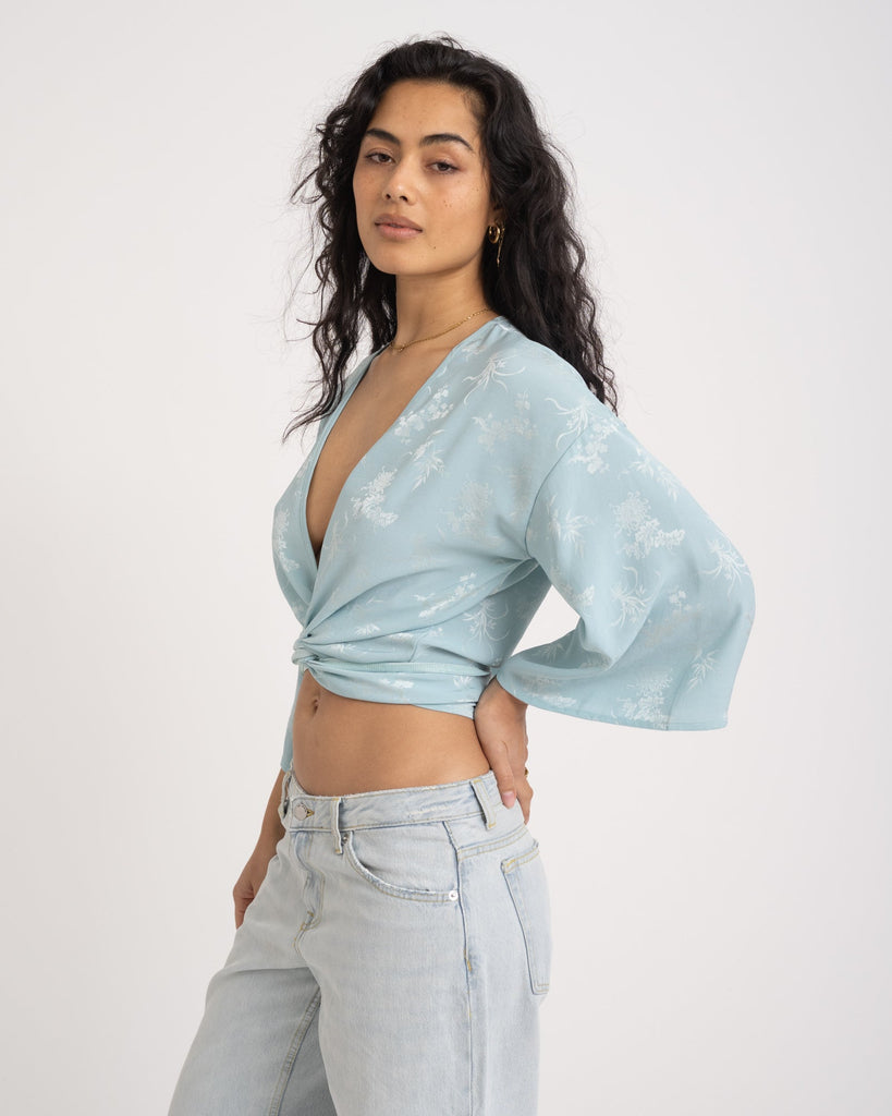 TILTIL Sunny Top Powder Blue Satin One Size - Things I Like Things I Love