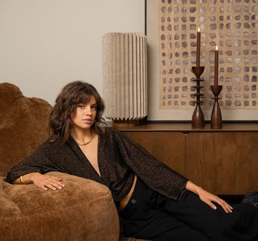 TILTIL Sunny Velvet Checkered Gold One Size - Things I Like Things I Love