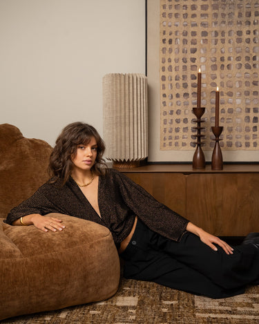 TILTIL Sunny Velvet Checkered Gold One Size - Things I Like Things I Love