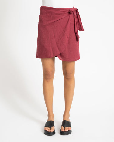 TILTIL Sunny Wrap Skirt Burgundy - Things I Like Things I Love