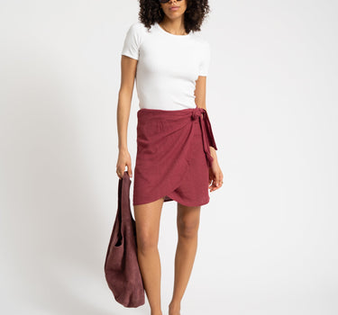 TILTIL Sunny Wrap Skirt Burgundy - Things I Like Things I Love