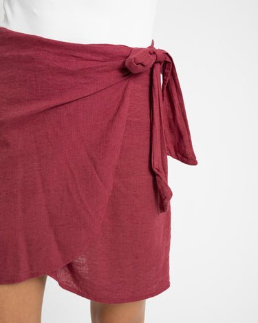 TILTIL Sunny Wrap Skirt Burgundy - Things I Like Things I Love