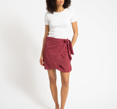 TILTIL Sunny Wrap Skirt Burgundy - Things I Like Things I Love